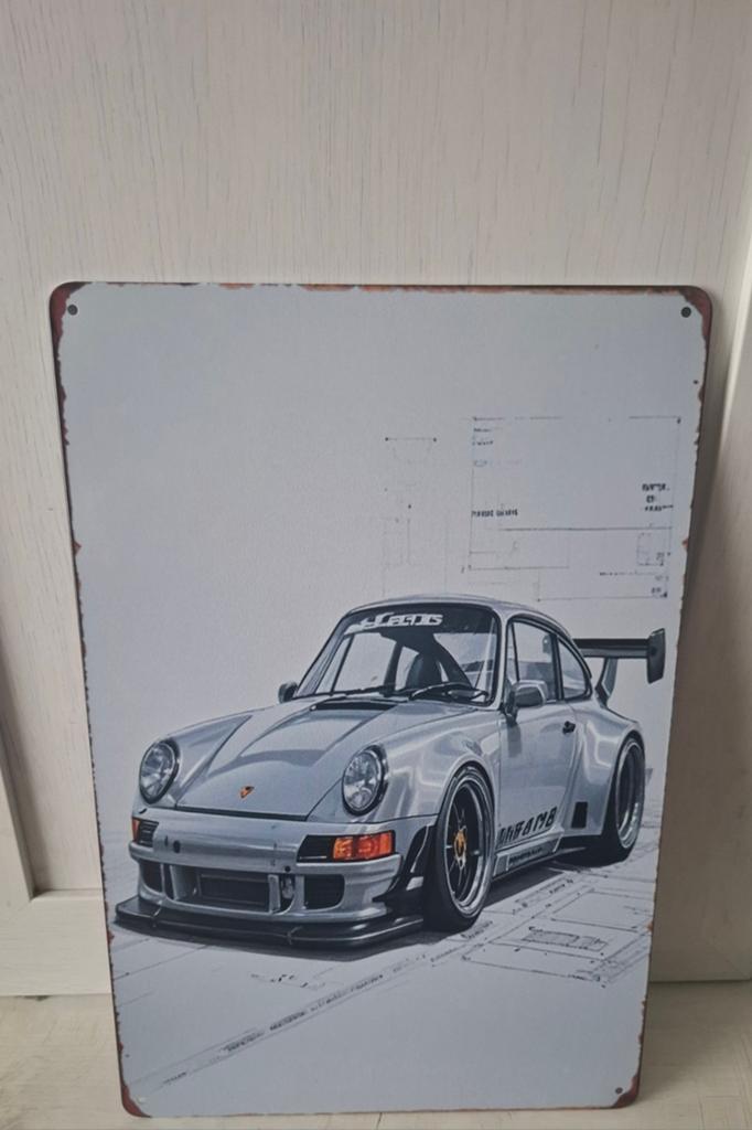 Metalen plaat Porsche, Antiek en Kunst, Ophalen of Verzenden