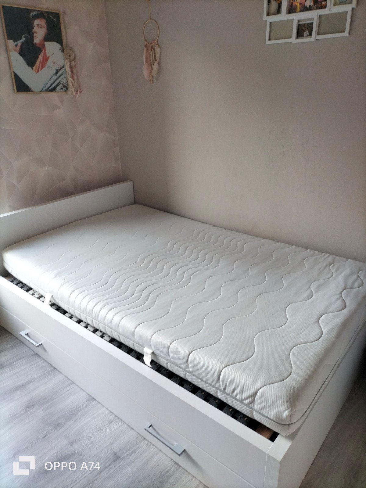lit avec matelas et sommier, Maison & Meubles, Enlèvement, 200 cm, Deux personnes, 120 cm