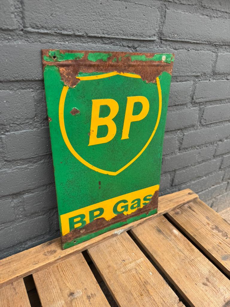 Ancienne enseigne publicitaire BP Gas, Collections, Marques & Objets publicitaires, Enlèvement ou Envoi, Utilisé, Panneau publicitaire