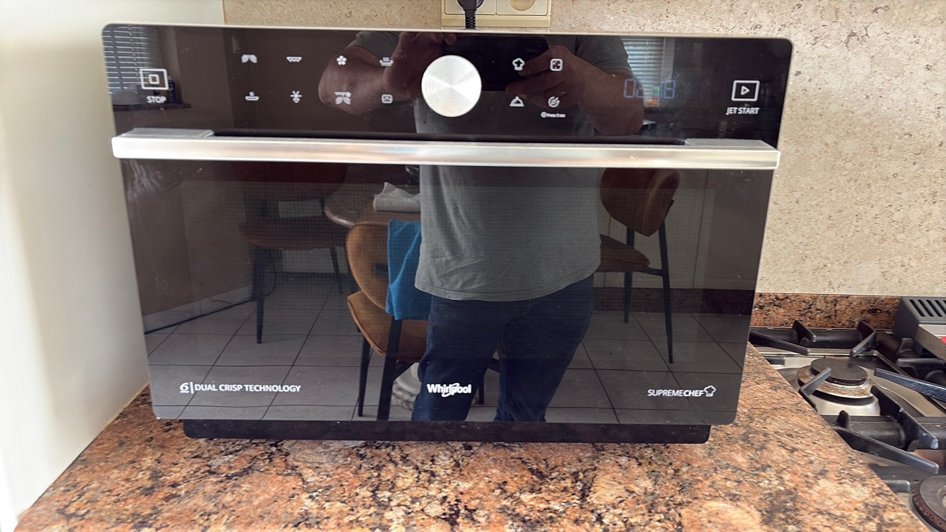 Combi oven whirlpool, Elektronische apparatuur, Ophalen, Crisp, Minder dan 45 cm, Zo goed als nieuw
