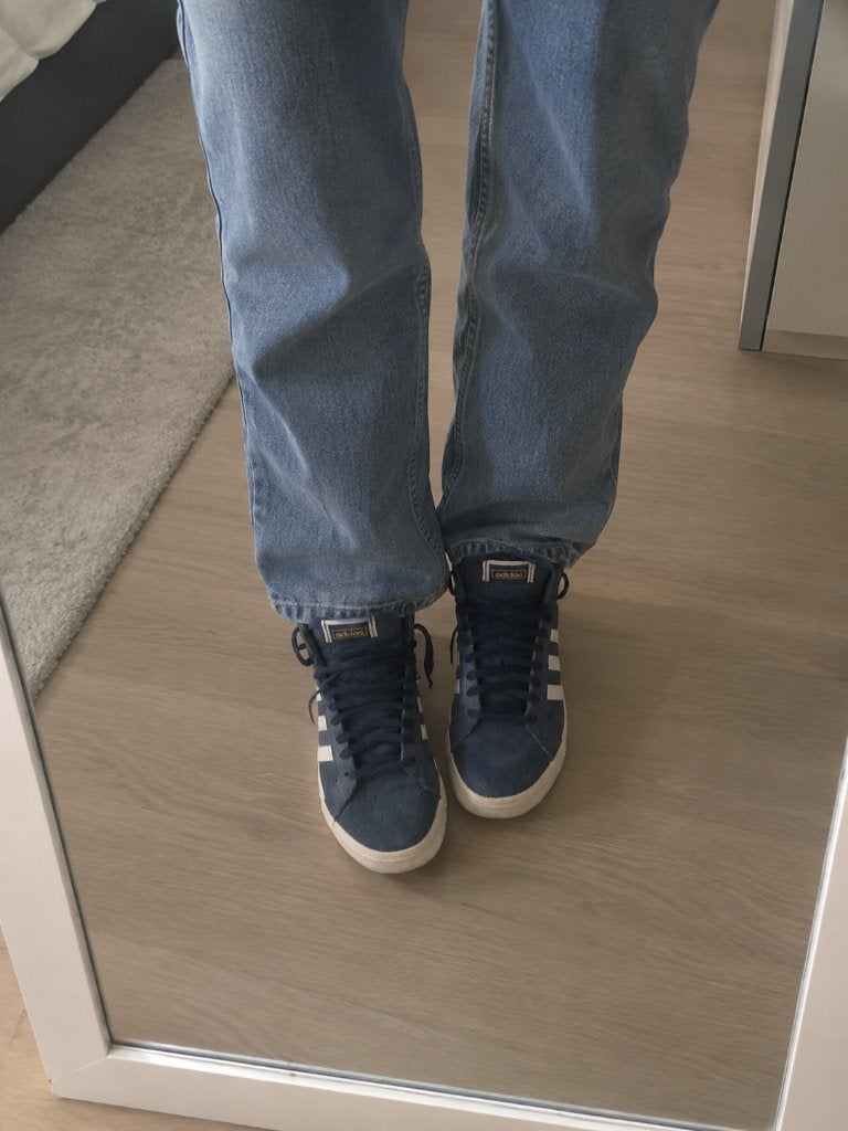 Adidas Basket Profi high-top sneakers – maat 38 – blauw/wit, Ophalen of Verzenden, Zo goed als nieuw, Sneakers, Blauw