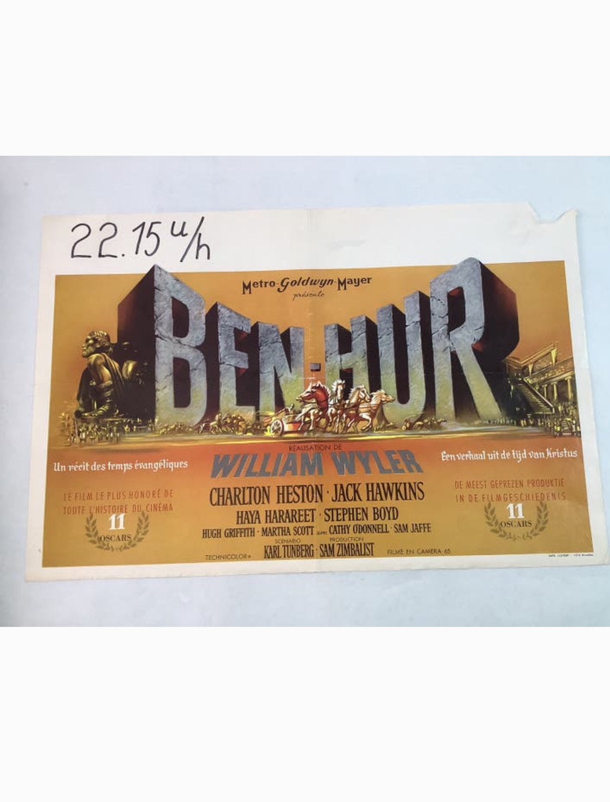 Affiche du film BEN HUR 36-54 cm + livre, Enlèvement