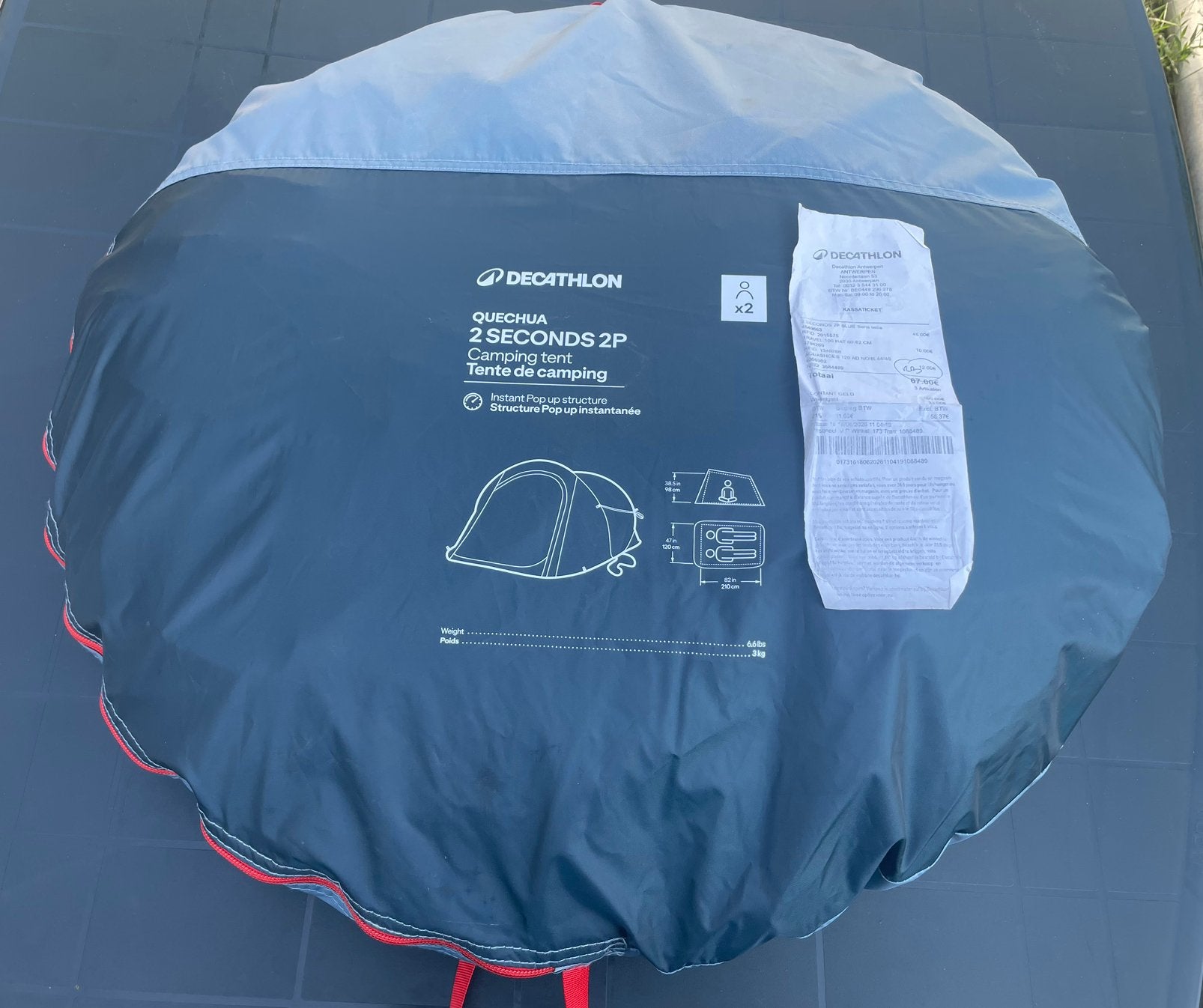 Tent quechua 2 persoon Instant Pop Up, Ophalen, Zo goed als nieuw