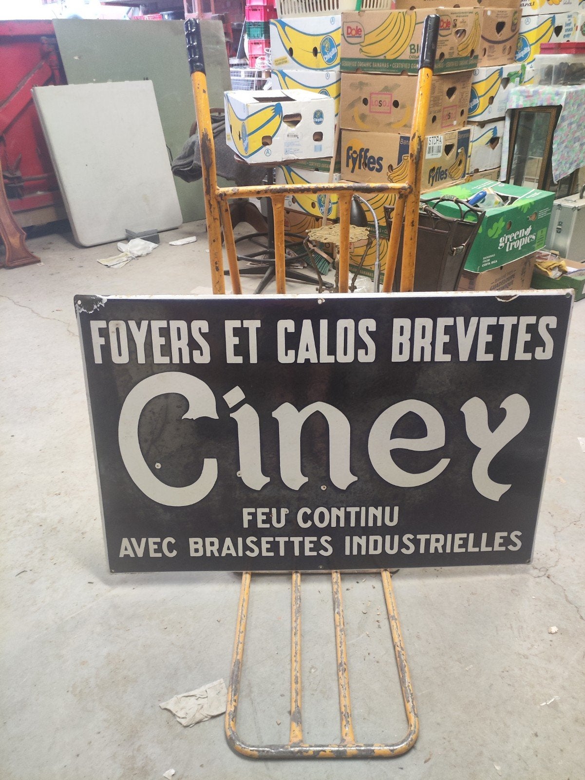 Grande plaque émaillée ancienne Ciney., Enlèvement