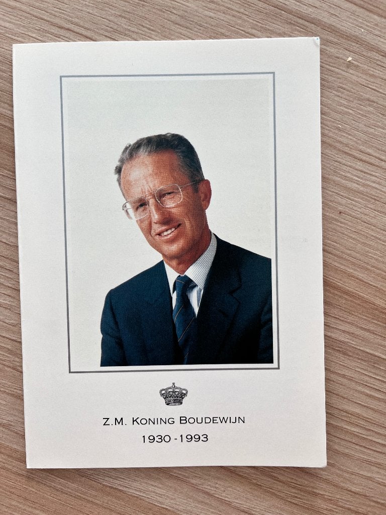 Carte de prière du roi Baudouin, Collections, Enlèvement ou Envoi, Image pieuse