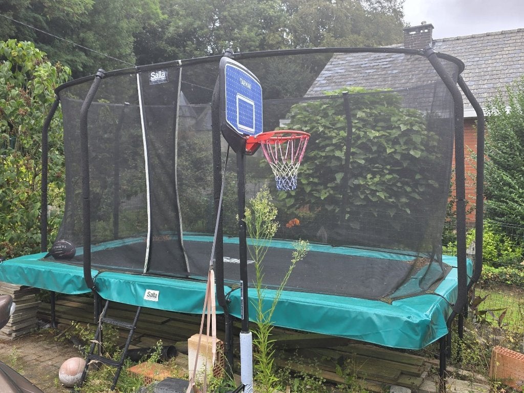 Salta First Class trampoline 427x244 - zeer weinig gebruikt, Ophalen, Zo goed als nieuw