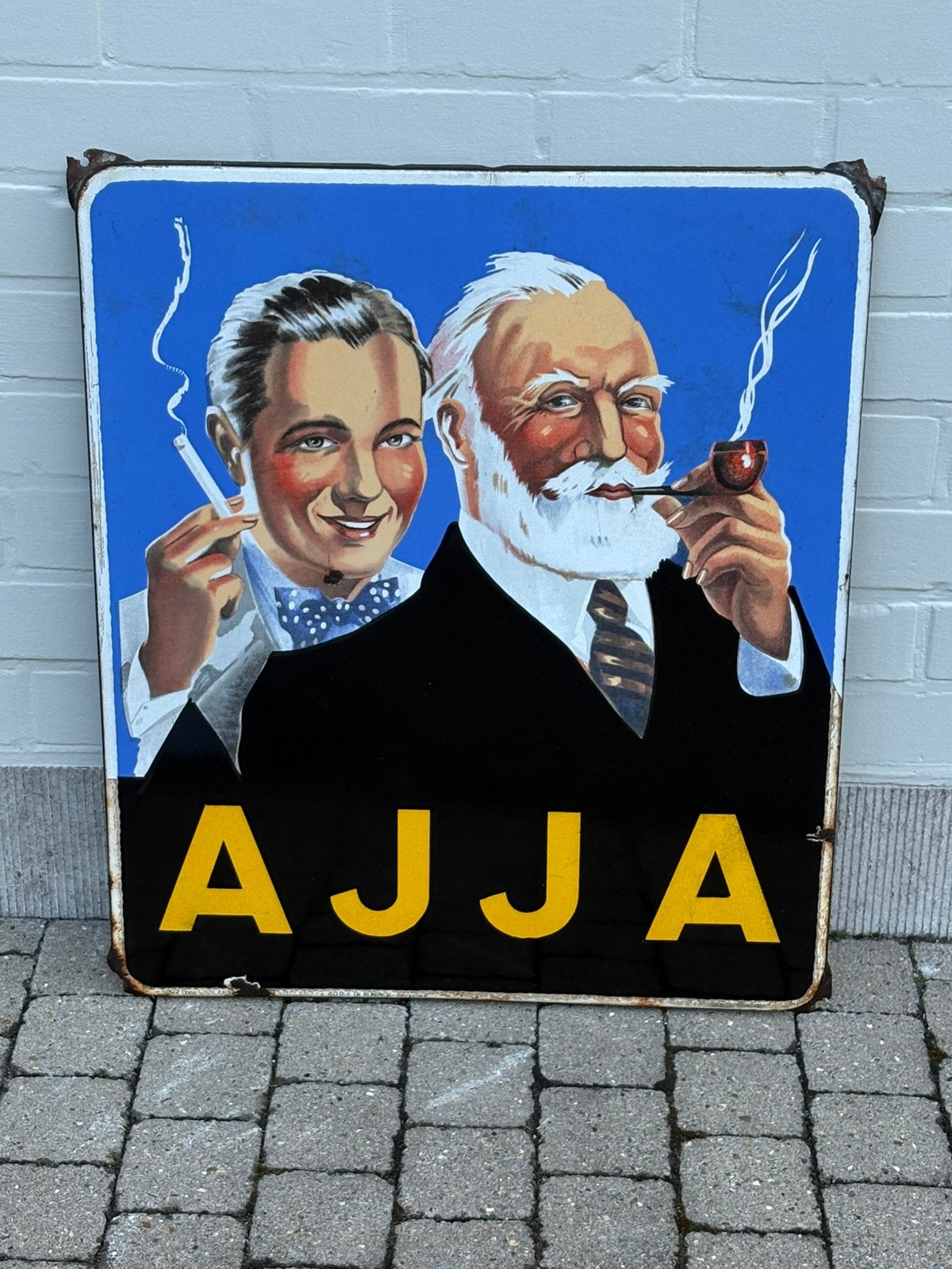 Emaille reclamebord Ajja, Collections, Enlèvement, Comme neuf, Panneau publicitaire