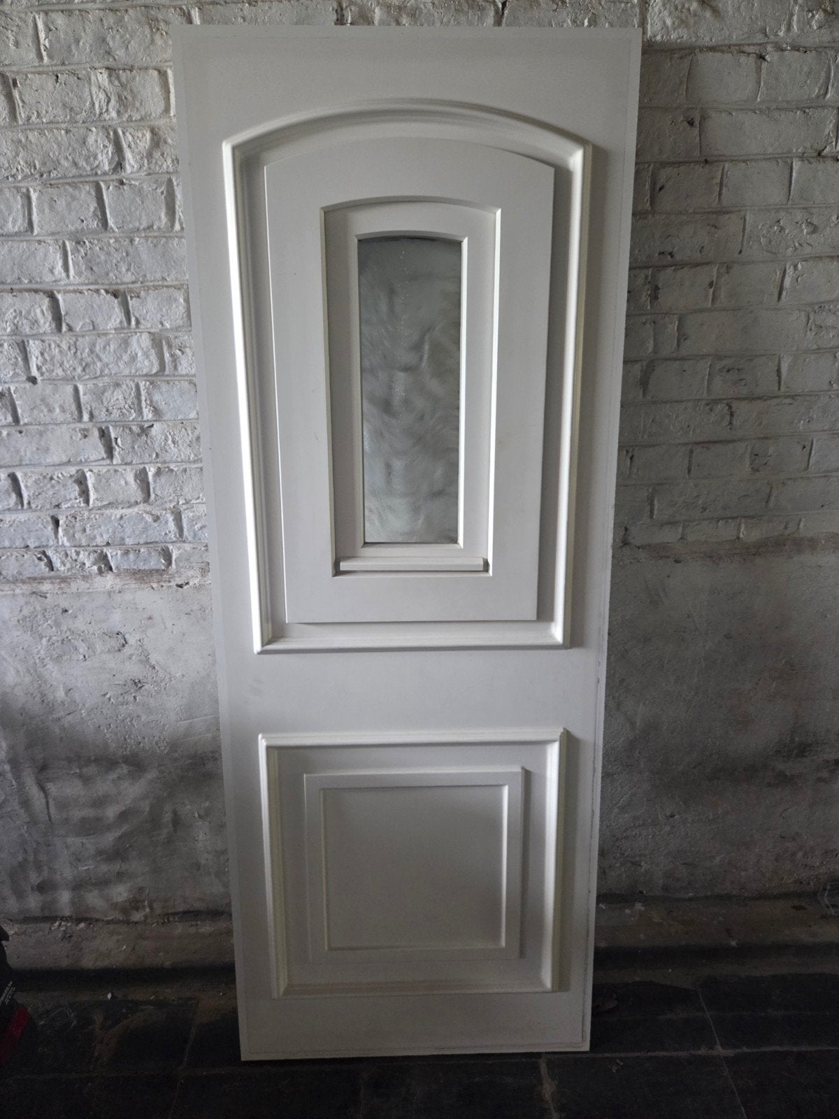 panneau de porte plein avec châssis ouvrant intégré blanc, Ophalen of Verzenden, Gebruikt, Glasplaat