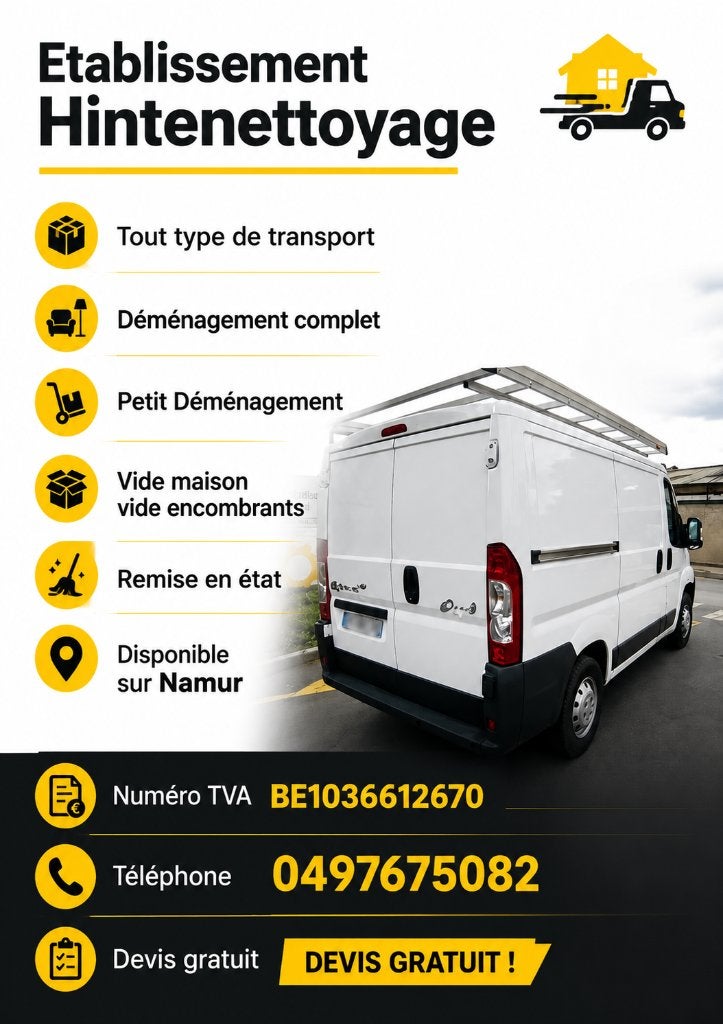Déménagement transporter vide maison, Enlèvement