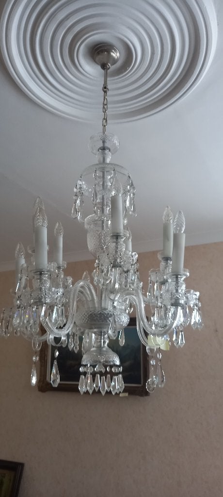 Grote Boheemse kristallen luchter, Maison & Meubles, Enlèvement, Comme neuf, Véritable Cristal de Bohème