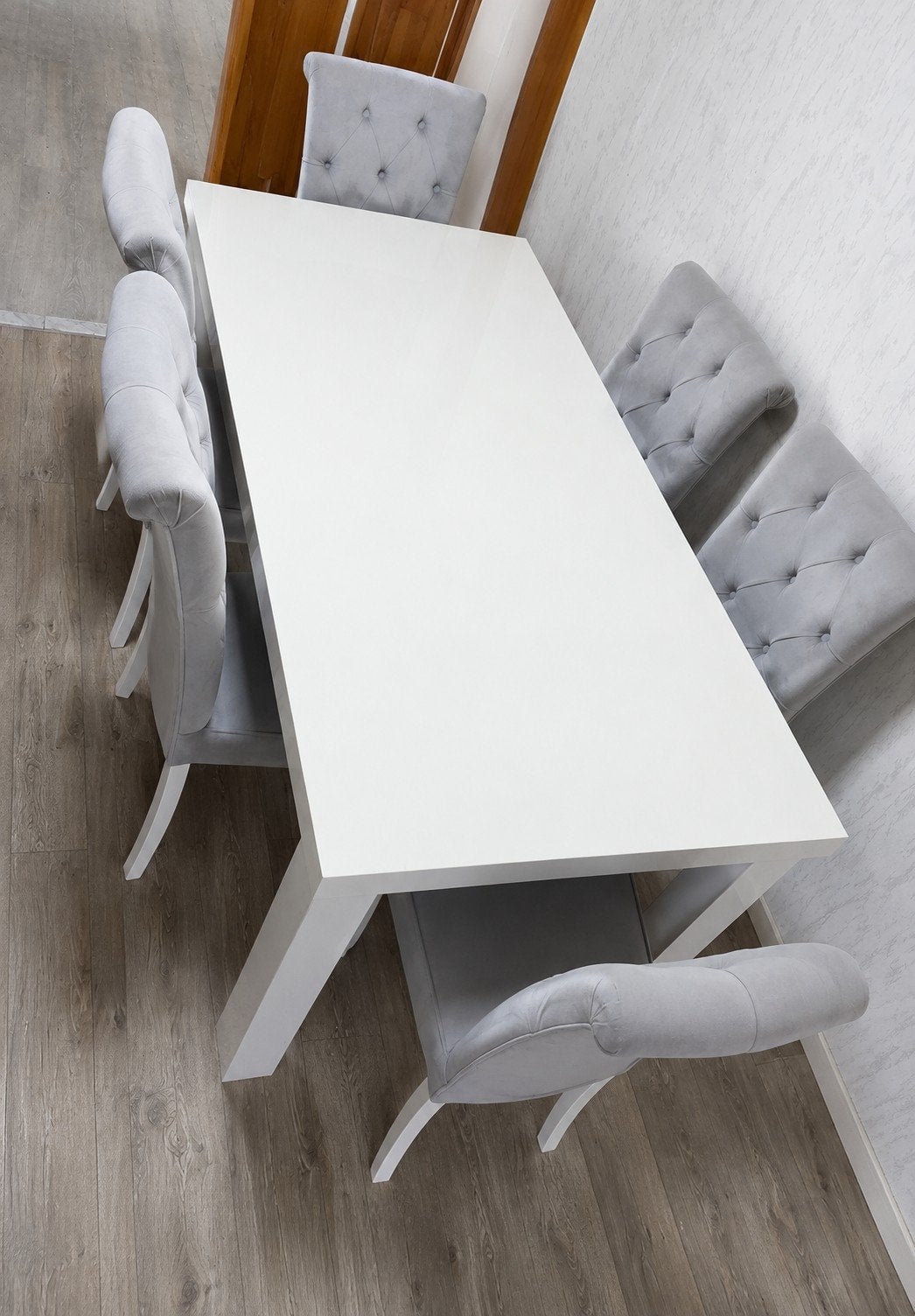 Table à manger modèle IKEA avec ses 6 chaises., 150 à 200 cm, Cinq personnes ou plus, Enlèvement, Utilisé