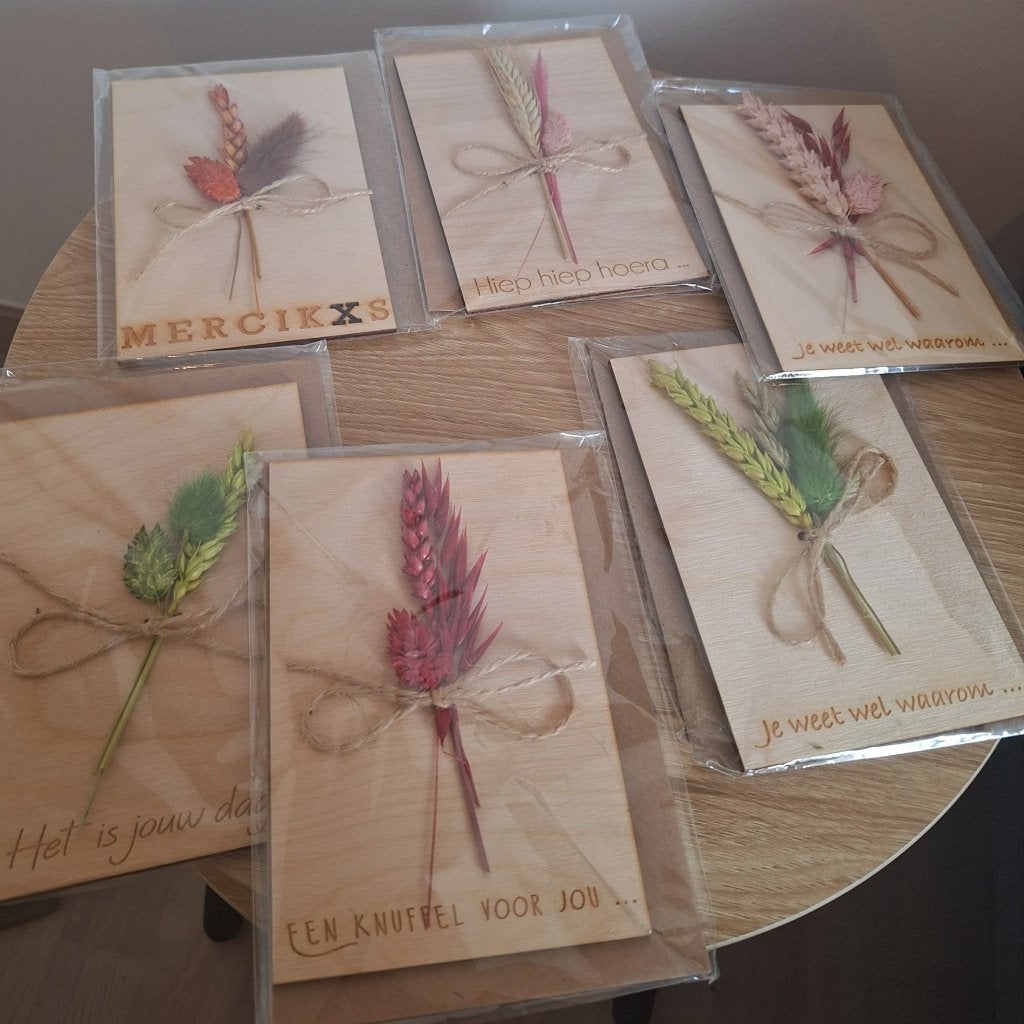 Wenskaarten met Droogbloemen, Divers, Enlèvement ou Envoi