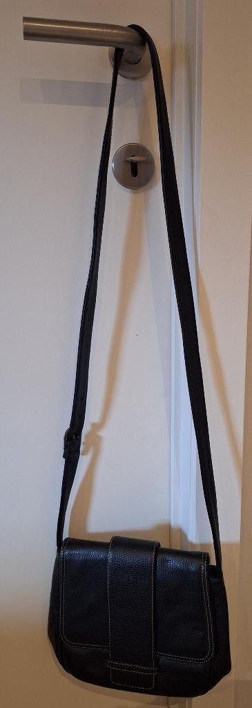 Leren schoudertas/crossbodytas, merk Scapa, zwart, Ophalen of Verzenden, Zo goed als nieuw, Zwart, Schoudertasje