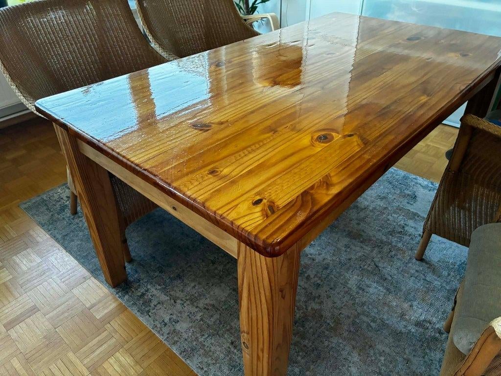 Tafel in massief eikenhout te koop, Ophalen, Gebruikt, Eikenhout, 50 tot 100 cm