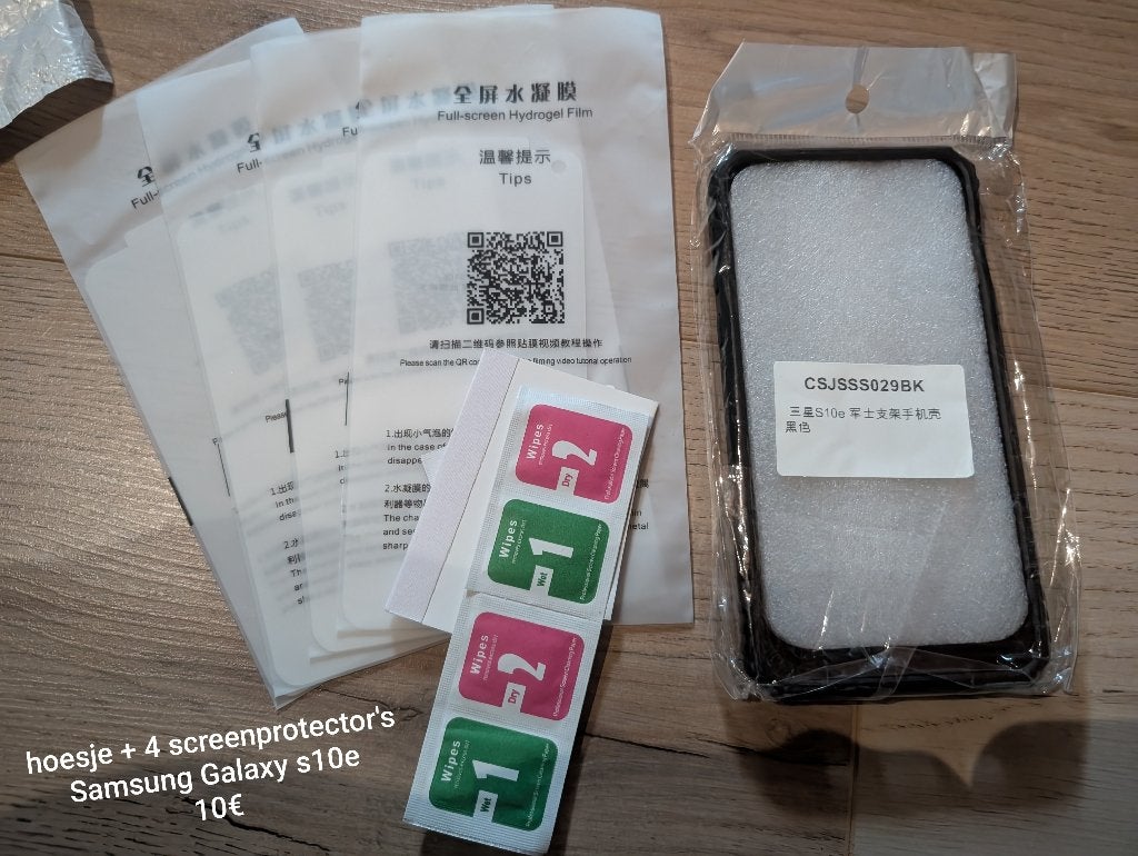 hoesje en screenprotectors samsung s10e, Enlèvement, Neuf