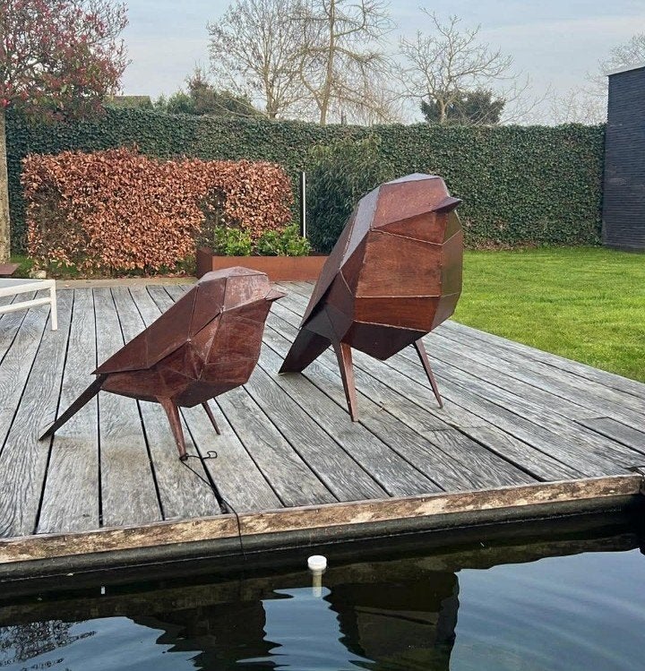 Cortenstaal vogel 60cm hoog. Hier handgemaakt., Enlèvement, Fait main