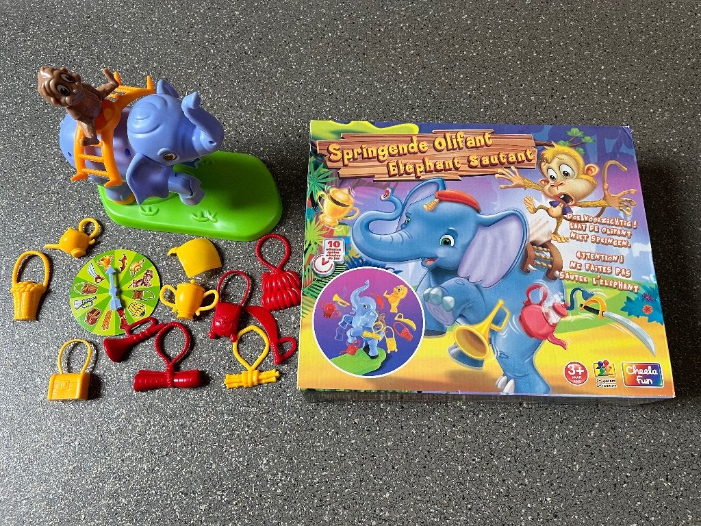 Spel ‘Springende olifant’ (vanaf 3 jaar), Enfants & Bébés, Jouets | Peluches, Enlèvement, Comme neuf, Éléphant