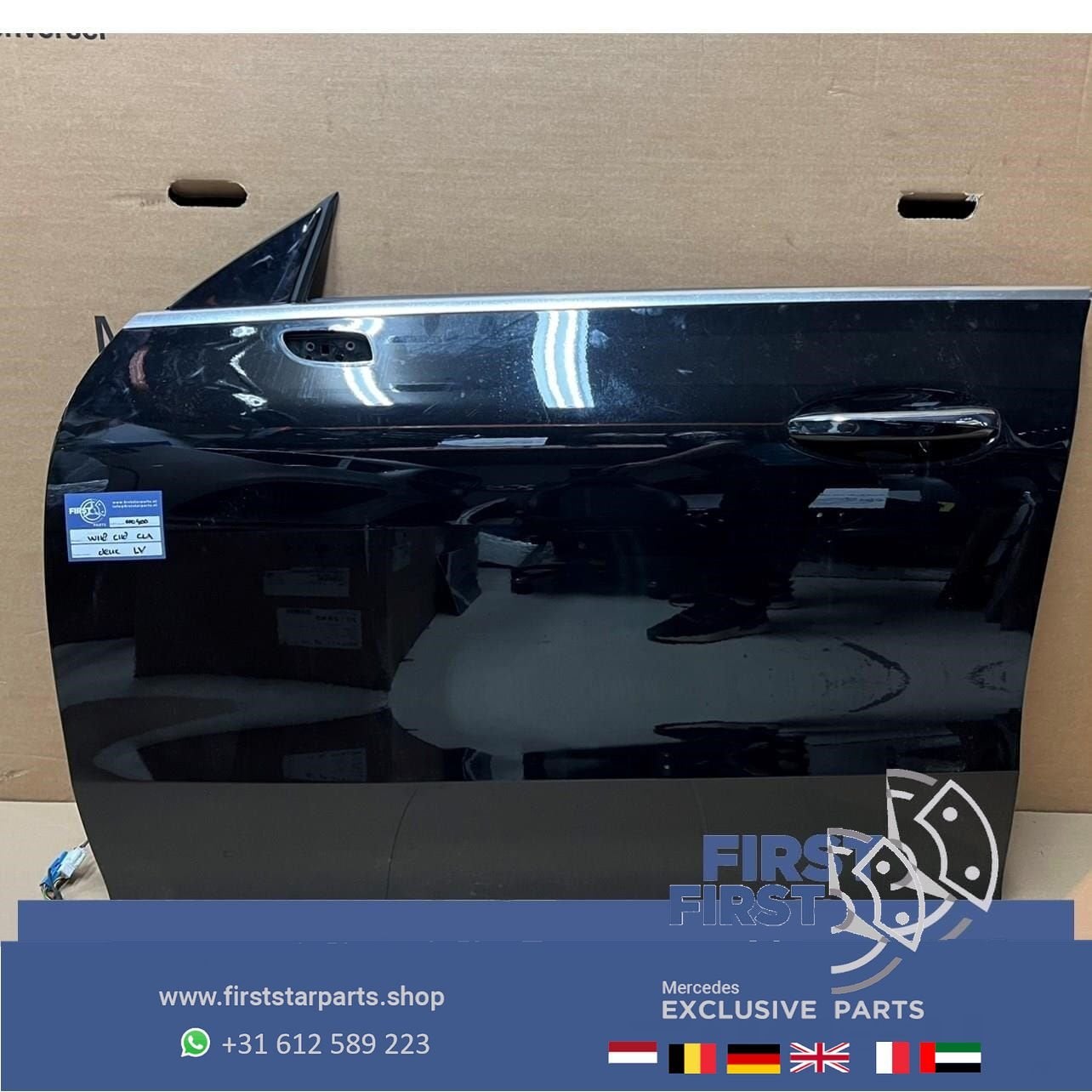 W118 C118 X118 CLA DEUR PORTIER ZWART COMPLEET LINKSVOOR Mer, Auto-onderdelen, Gebruikt, -, Deur, Voor