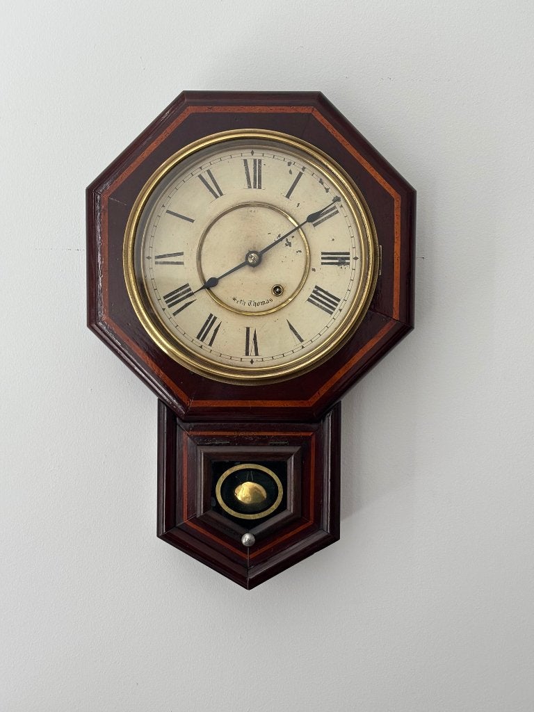Original Vintage Seth Thomas Octagon Wall Clock, Antiek en Kunst, Ophalen of Verzenden