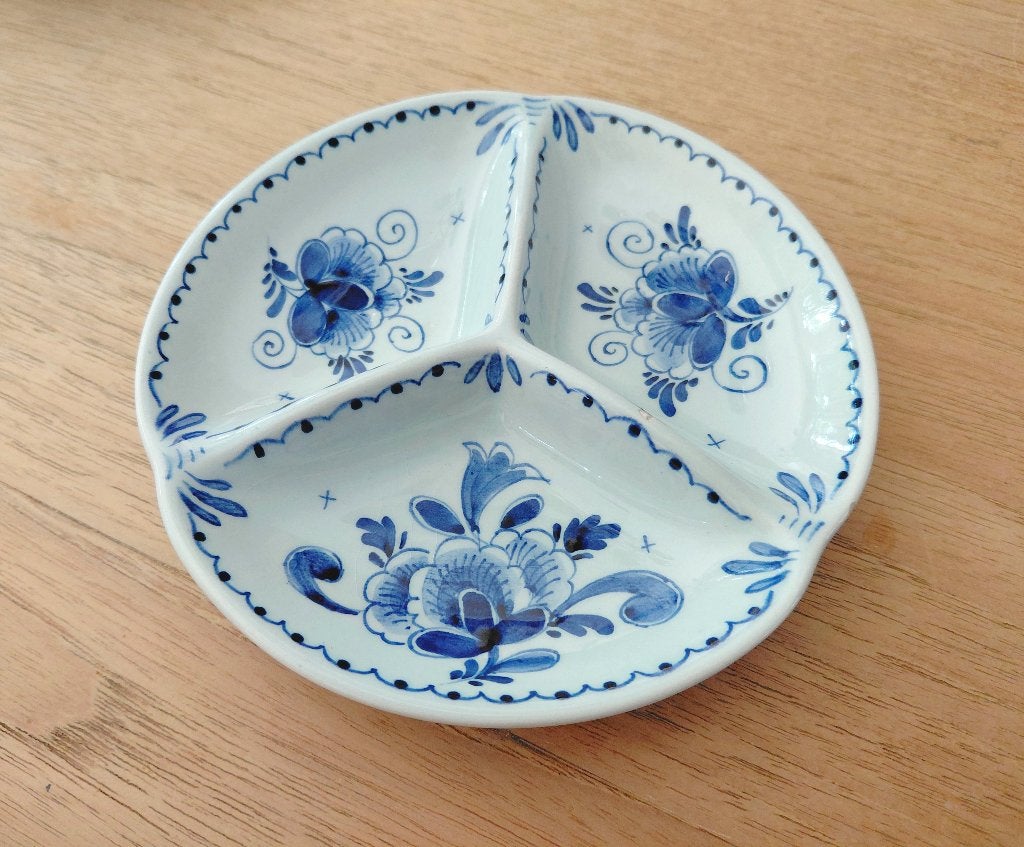 Plat d'apéritif vintage Delft — Schoonhoven Plateel, Maison & Meubles, Bleu de Delft, Enlèvement ou Envoi, Poterie, Comme neuf