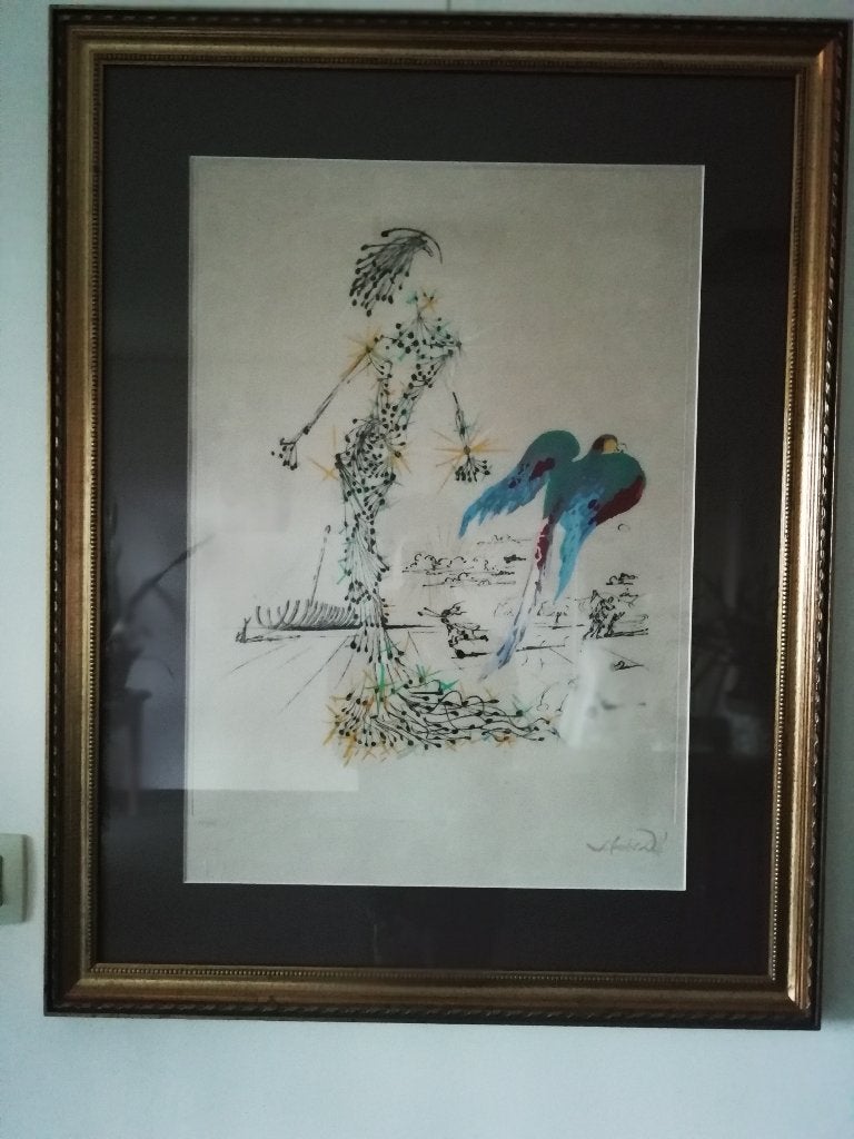 L'oiseau - Salvador Dali 1975, Antiquités & Art, Art | Lithographies & Sérigraphies, Enlèvement ou Envoi, Personnages et figures fantastiques