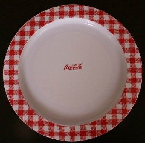 Coca Cola bordje plastic rood wit geblokte rand tekst Coca-C, Ophalen of Verzenden, Nieuw
