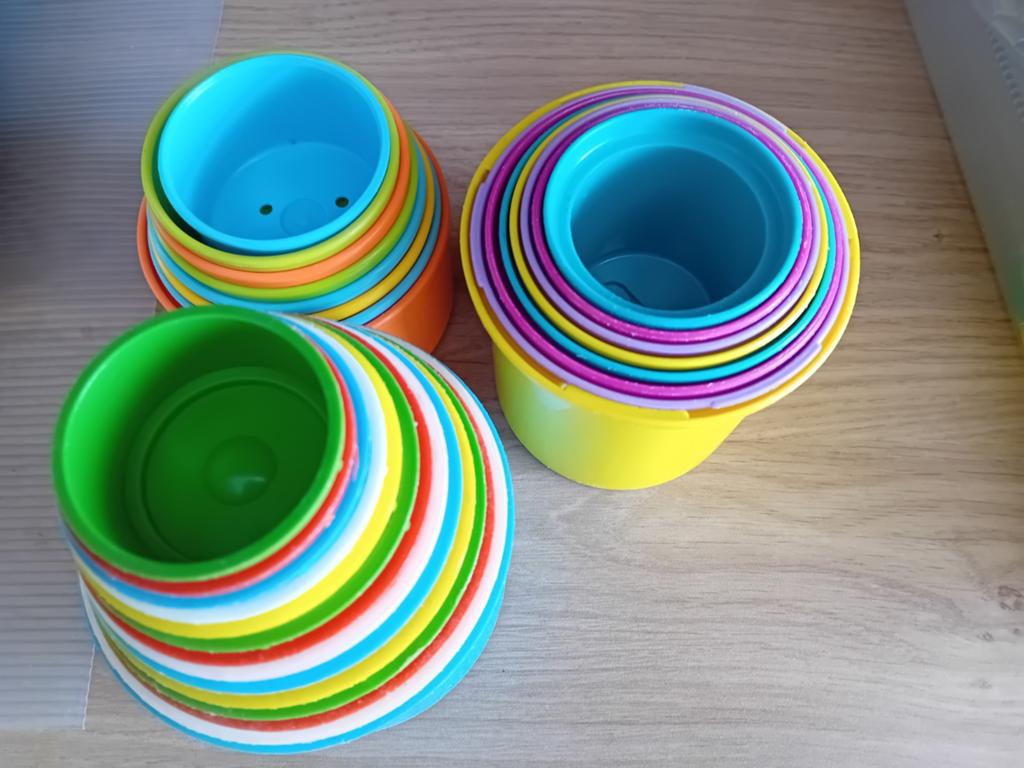 3 blokken potjes stapeltoren, Ophalen