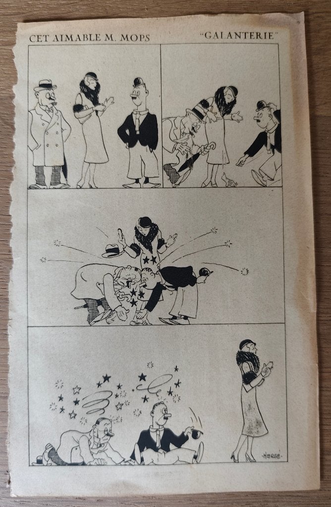 Hergé page imprimée agenda 1932 du bon marché, Enlèvement ou Envoi, Utilisé, HERGE