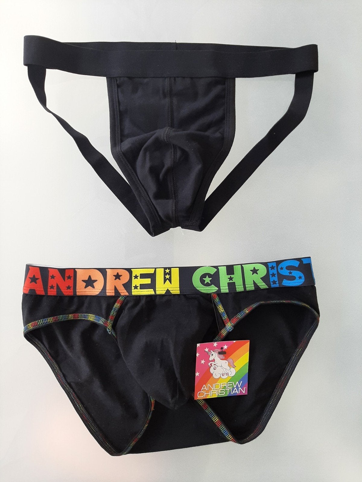 2 sexy zwarte slips jocktrap mannen heren maat Smal, Ophalen of Verzenden, Zwart, Andrew Christian, Slip