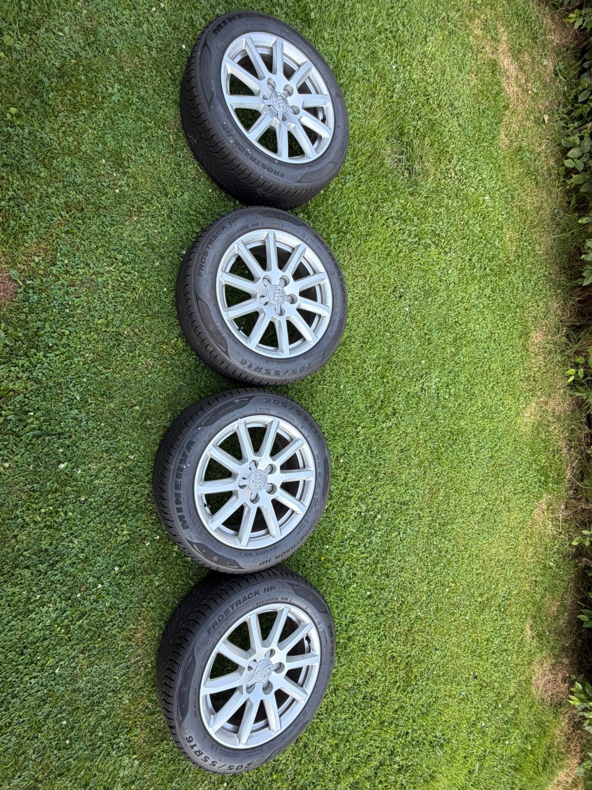 4 roues avec pneus hiver 5x112, Ophalen, 16 inch, Banden en Velgen, Personenwagen