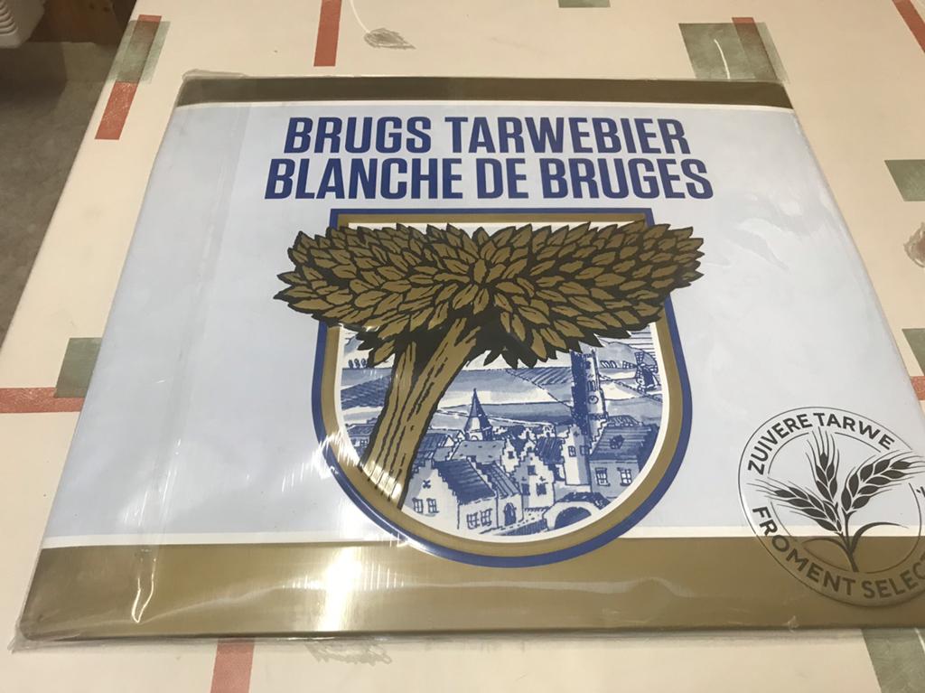 Brugs tarwebier reclamebord metaal, Verzenden, Zo goed als nieuw, Reclamebord