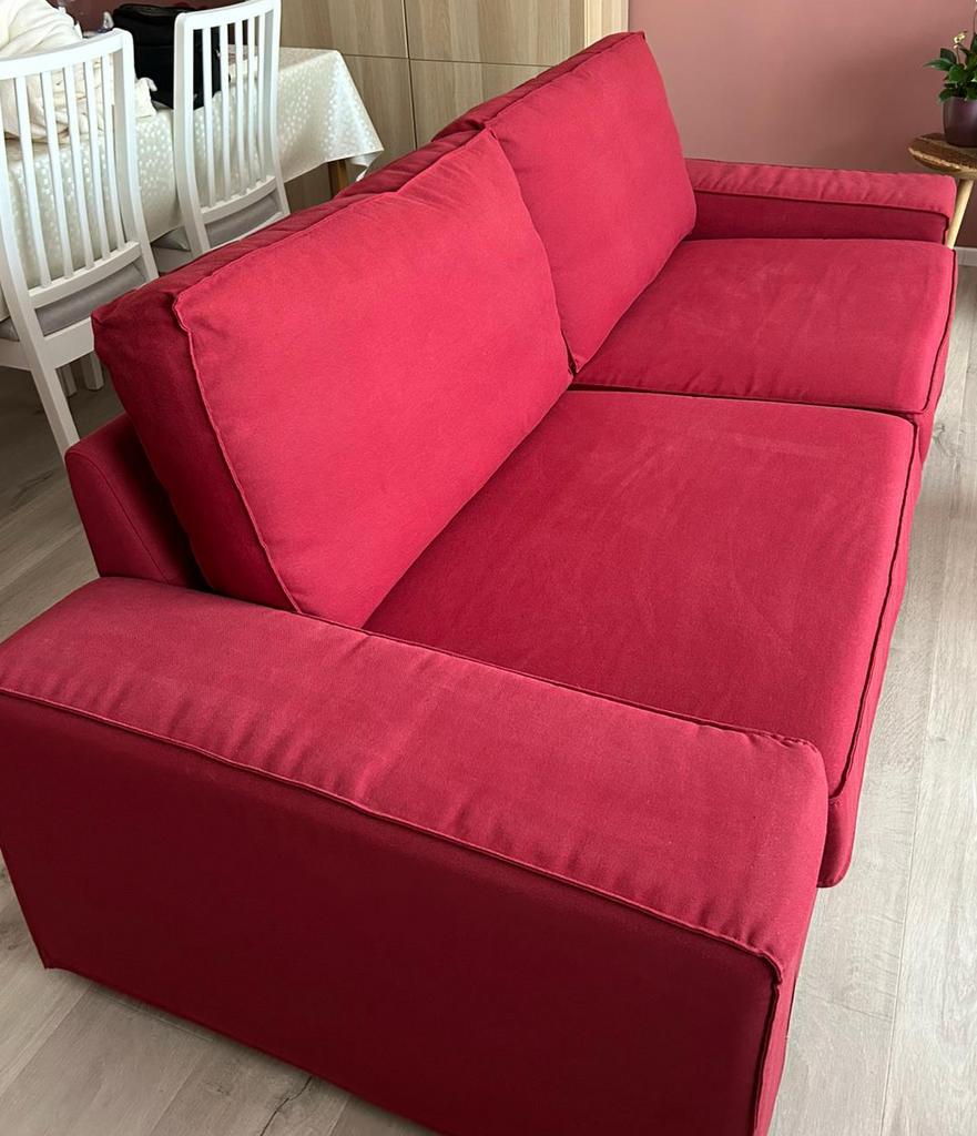 Zetel te koop, 200 à 250 cm, Banc droit, Enlèvement, Utilisé