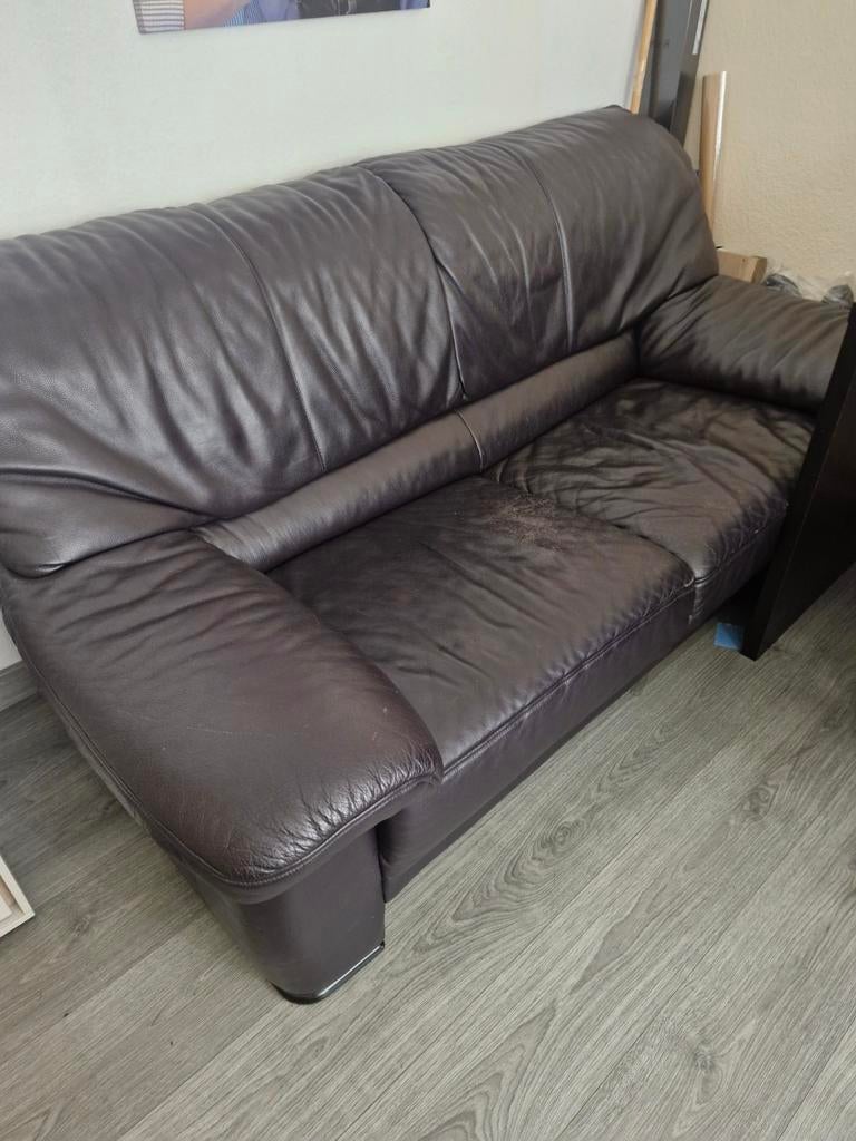 leren bank, Huis en Inrichting, Zetels | Zetels, Ophalen