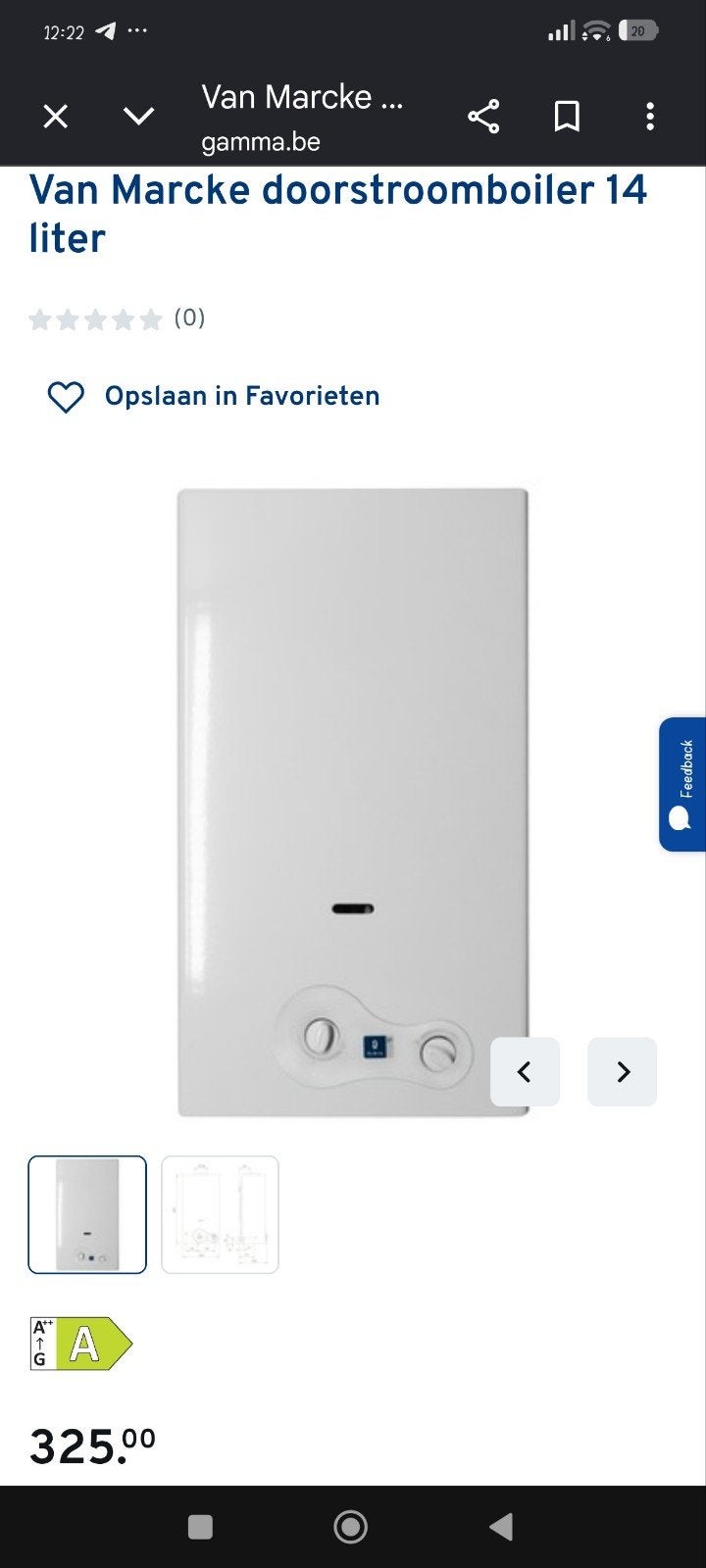 Chauffe-eau instantané Van Marcke 14l Neuf en boîte, Enlèvement, Neuf