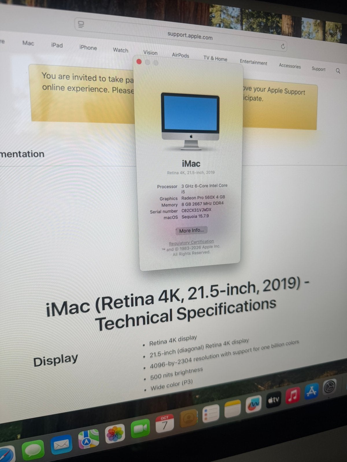 Imac 2019 1Tb Fusion 21,5 ", 8 GB, IMac, Ophalen of Verzenden, 1 TB