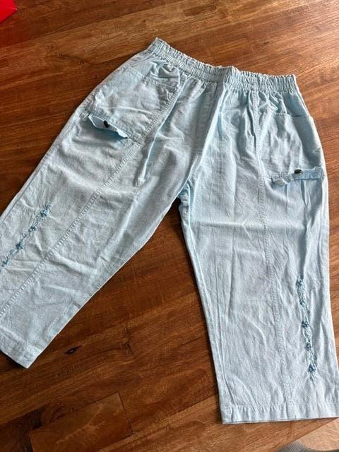 Kniebroek vintage maat L, Kleding | Dames, Broeken en Pantalons, Kort, Blauw, Maat 42/44 (L), Ophalen of Verzenden