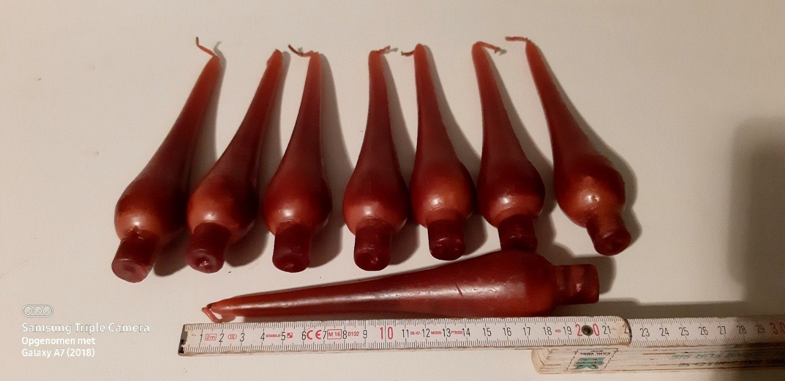 Kaarsen in kegelvorm 8 stuks, Ophalen of Verzenden, Nieuw, Kaars, 20 cm
