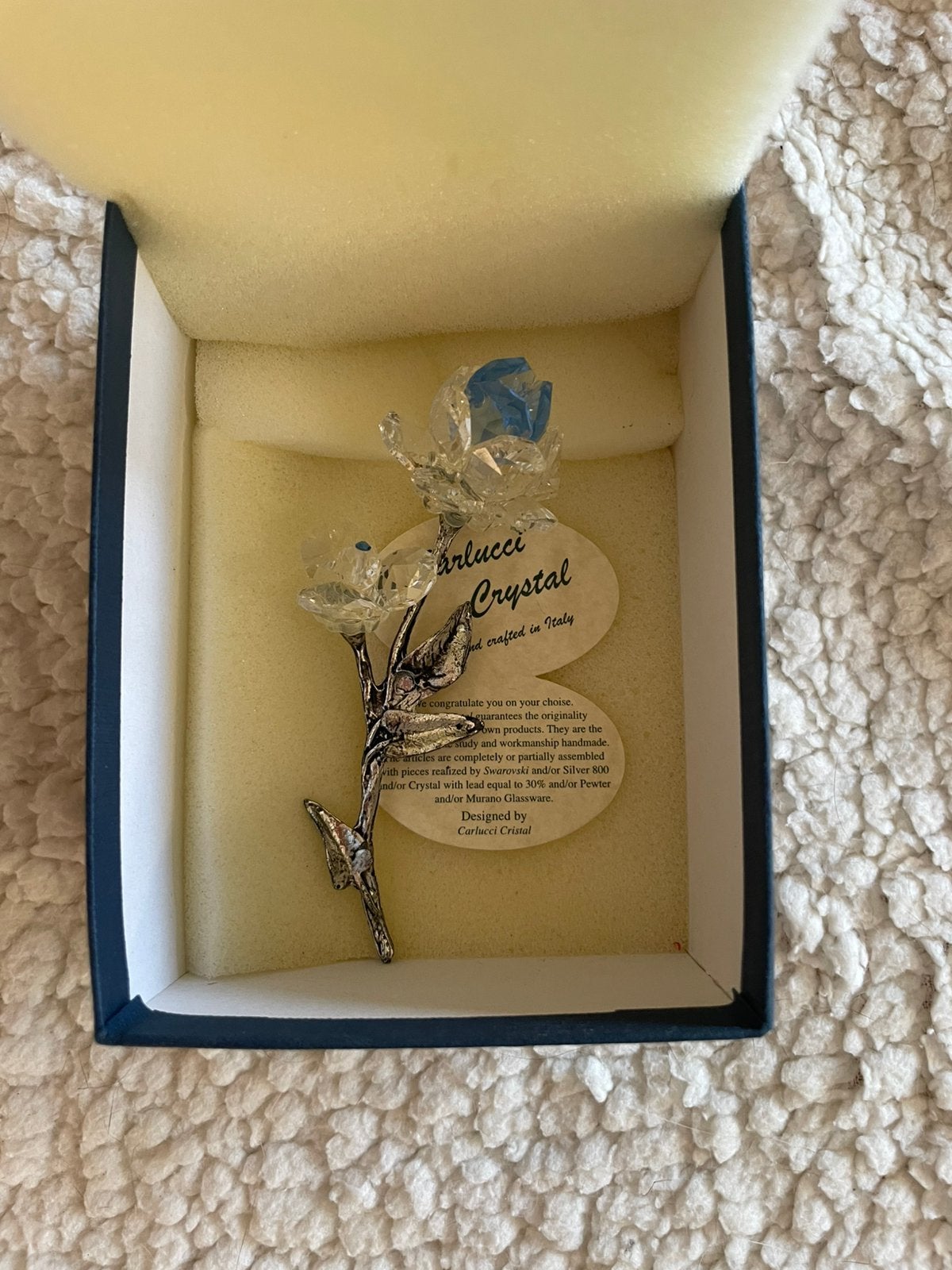 Rose en cristal, Enlèvement ou Envoi, Neuf, Bleu