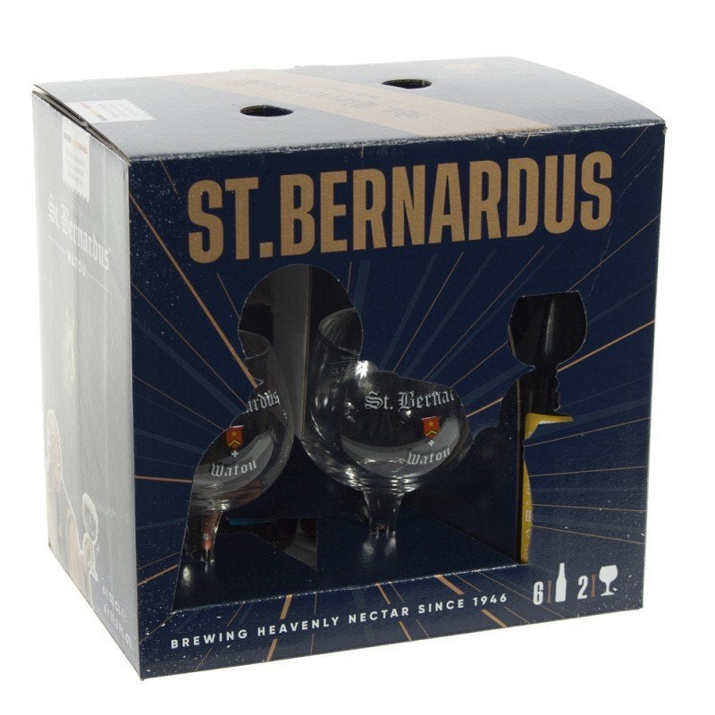 St Bernardus geschenk 33 cl 6fles + 2 glas, Ophalen