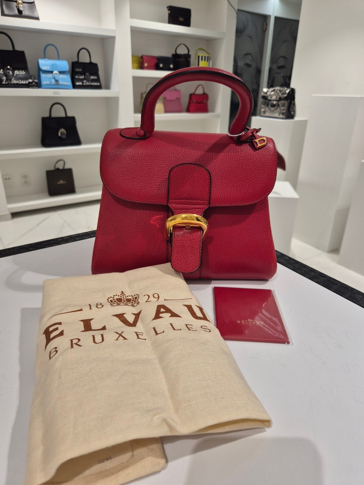 Delvaux Brillant PM in Acier, Handtassen en Accessoires, Ophalen, Gebruikt, Rood, Handtas