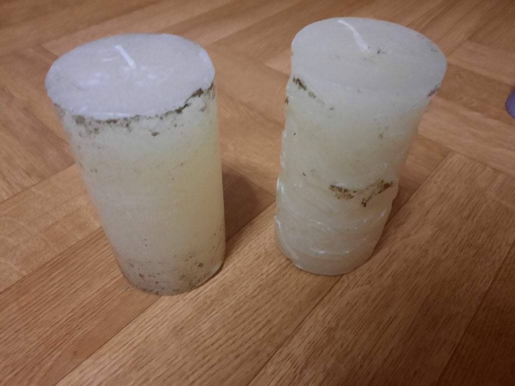set van 2 nieuwe mooie speciale sier cylinder kaarsen, Ophalen of Verzenden, Nieuw