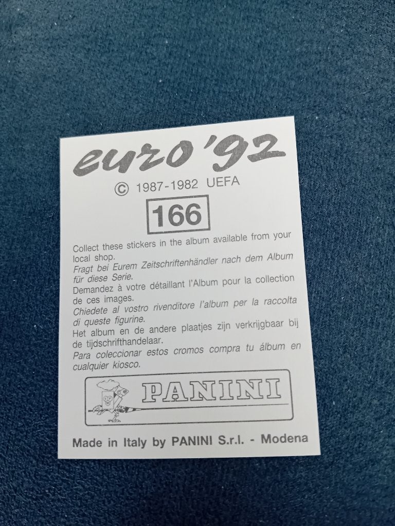panini sticker EURO 92 nr 166, Ophalen of Verzenden, Nieuw, Sport