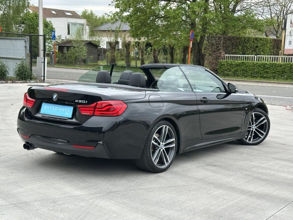 BMW 430i cabrio M Pack Black Shadow Line AUTOMAAT 98000km, Cabriolet, Zwart, Bedrijf, USB