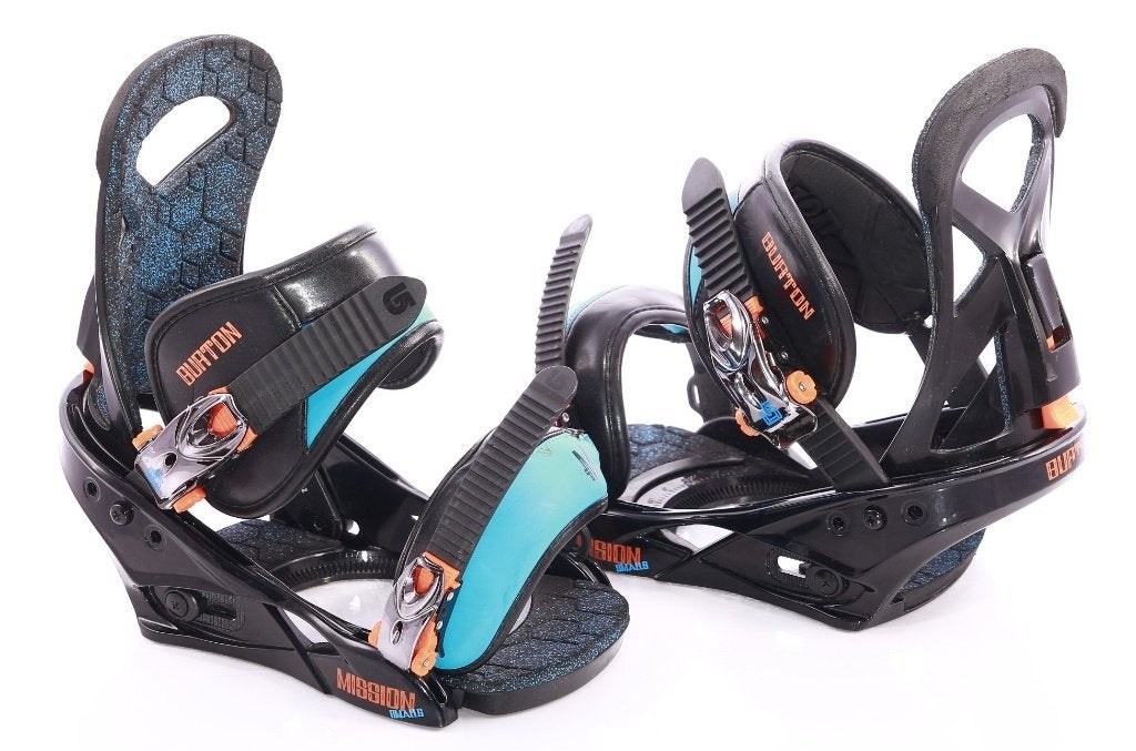 S ; fixations de snowboard BURTON MISSION SMALLS, noir/bleu, Envoi, Utilisé, Fixations