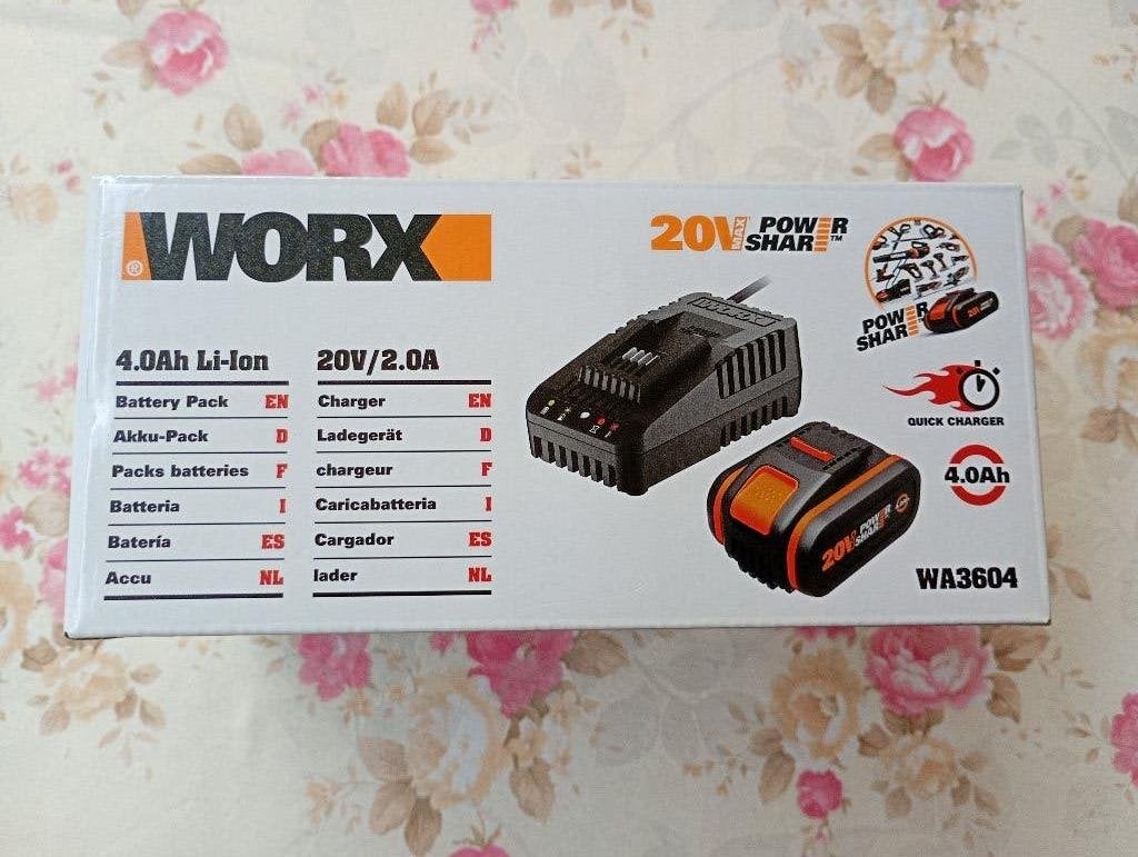 Worx Kit Batterij + Lader Power Share WA3604, Bricolage & Construction, Enlèvement ou Envoi, Neuf