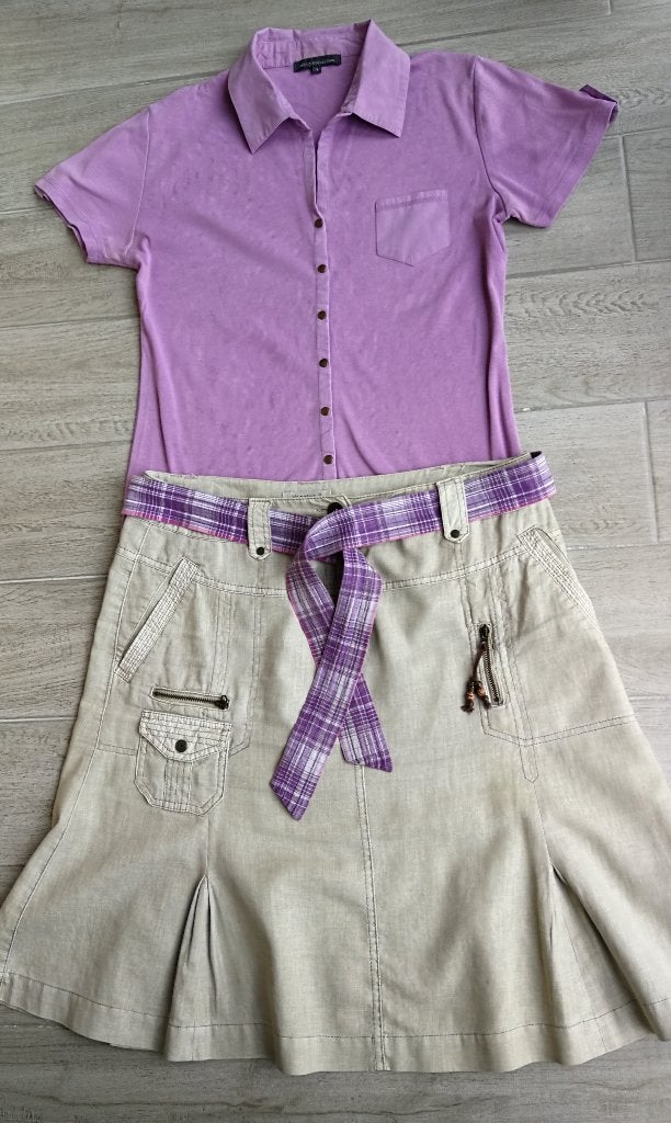 Jupe d'été - Yessica + T-shirt - Cassis - taille 42, Vêtements | Femmes, Enlèvement ou Envoi, Comme neuf, Taille 42/44 (L)