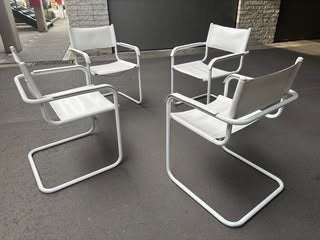 4 design stoelen, Enlèvement, Utilisé, Modern - Mart Stam, Blanc