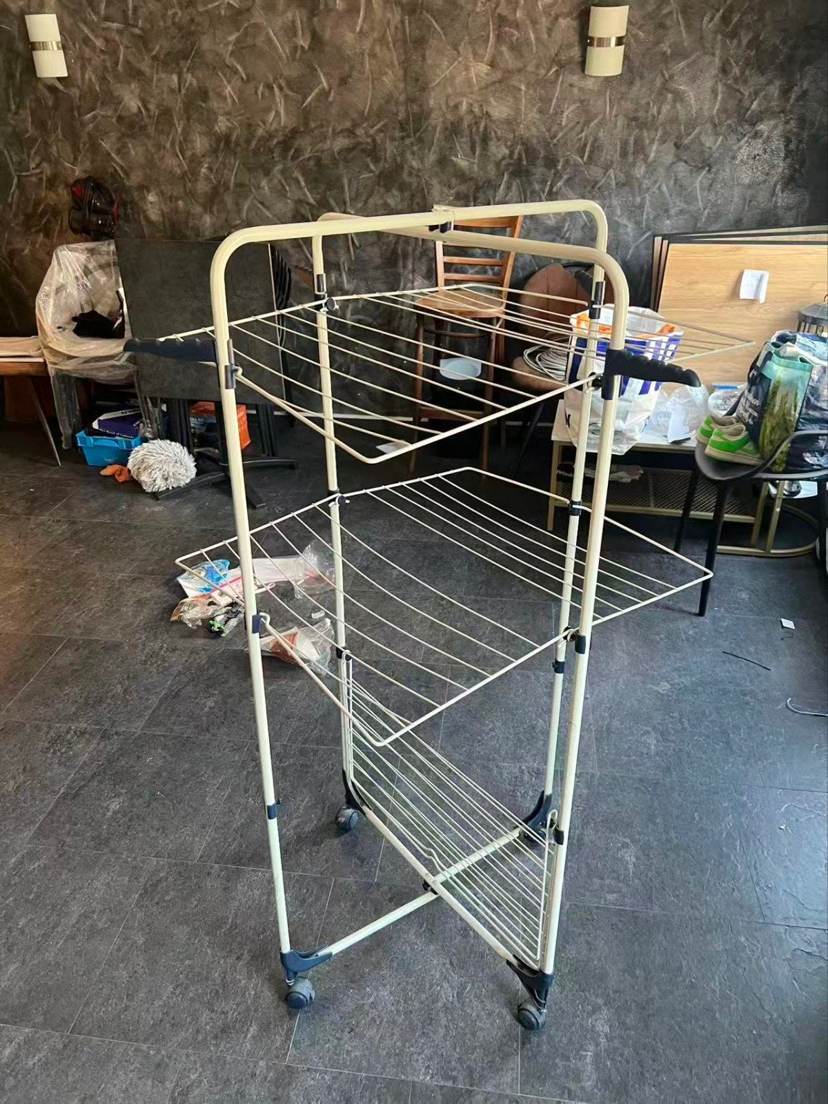 Étendoir à linge pliable sur roulettes, Jardin & Terrasse, Enlèvement, Comme neuf, Séchoir