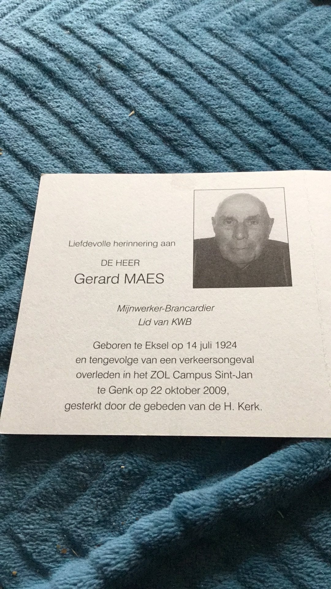 Ongeval, Collections, Enlèvement ou Envoi