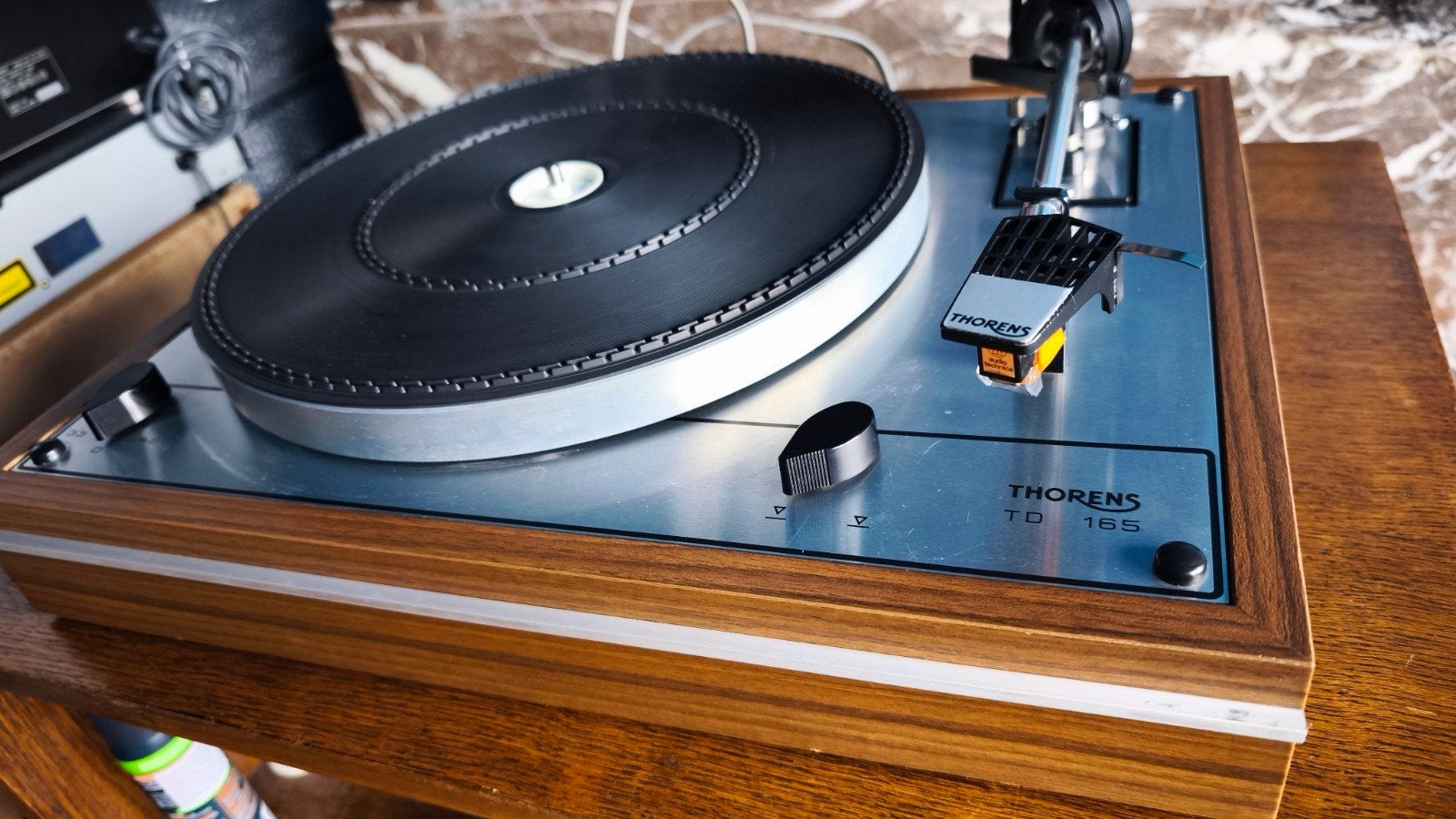 Thorens TD 165 Wood Vintage Retro Platenspeler Turntable pla, Audio, Tv en Foto, Platenspelers, Ophalen, Platenspeler, Thorens